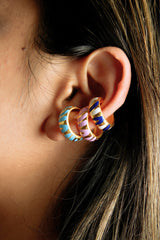 Marbled Elegance Hoop Earrings