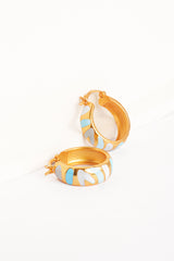 Marbled Elegance Hoop Earrings