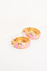 Marbled Elegance Hoop Earrings