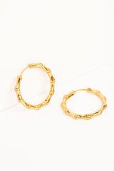 Bamboo Glam Hoop Earrings