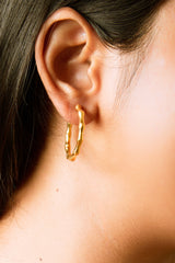 Bamboo Glam Hoop Earrings