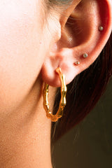 Bamboo Glam Hoop Earrings
