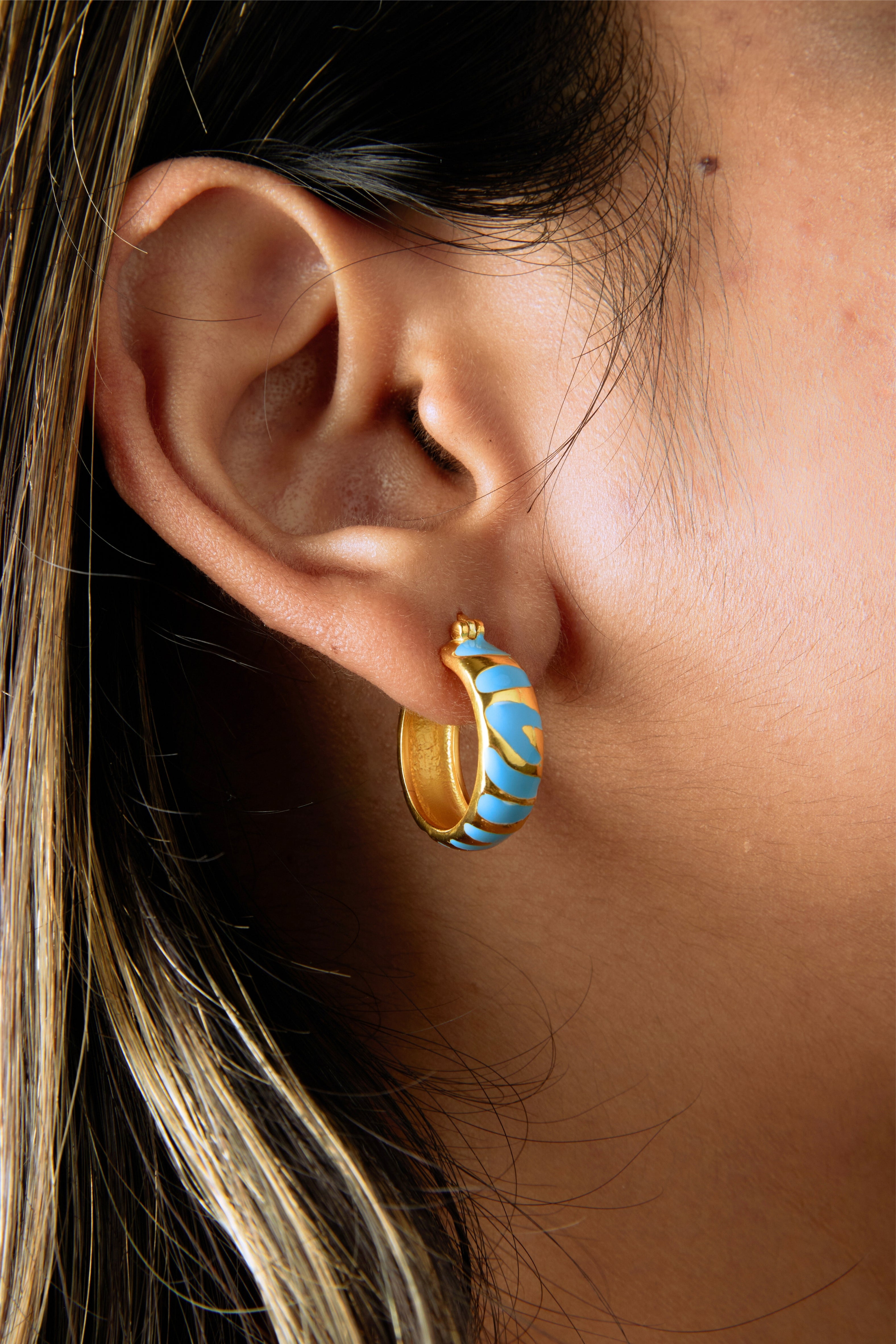 Marbled Elegance Hoop Earrings