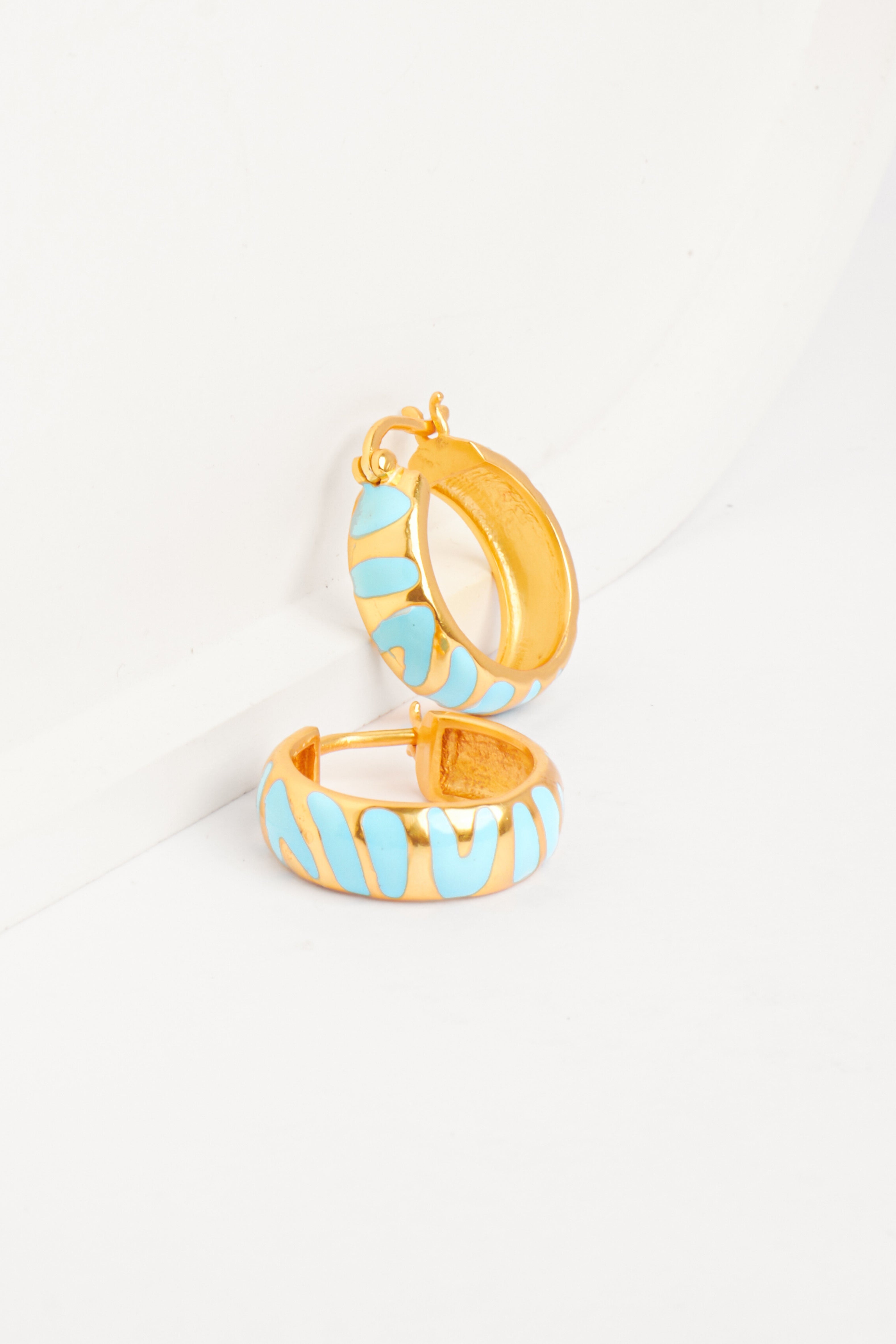 Marbled Elegance Hoop Earrings