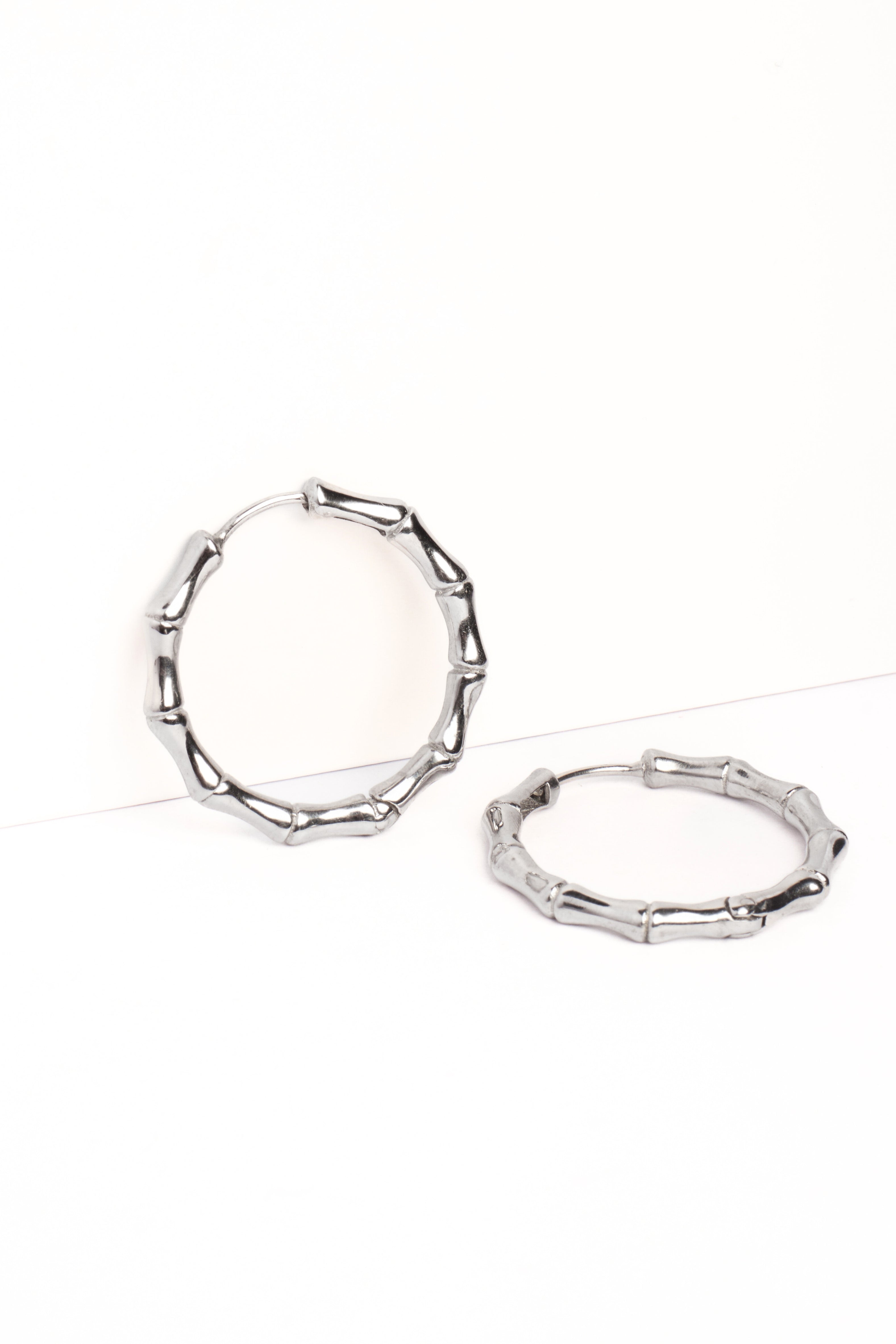 Bamboo Glam Hoop Earrings